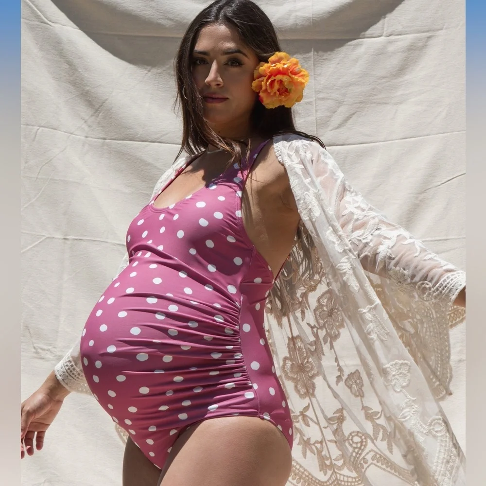 Pinkblush polka dot one piece swimsuit bathing suit NWOT - Picture 5 of 6